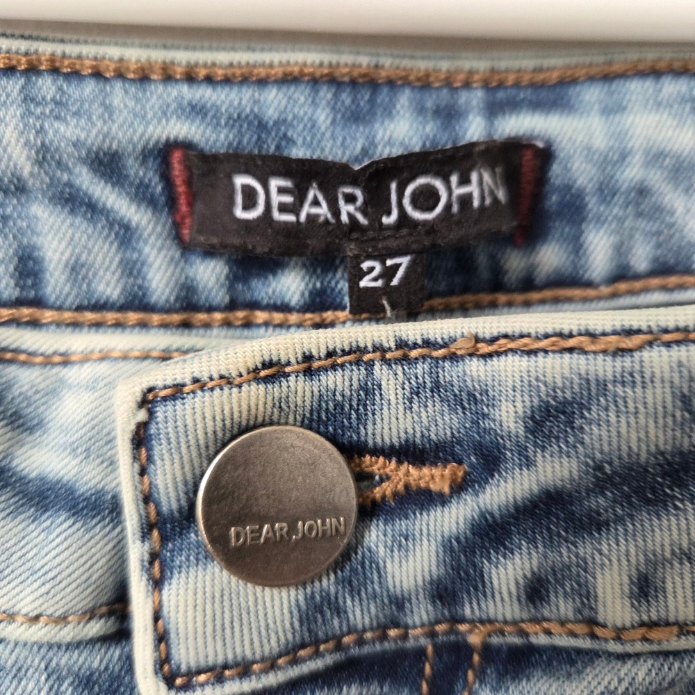 Dear John Princeton High Rise Wide Leg Patch Pocket Jeans Light Acid Wash 27‎ - Picture 4 of 9